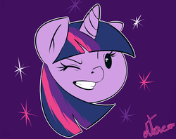 Size: 1200x950 | Tagged: safe, artist:atane27, twilight sparkle, g4, female, solo, wink