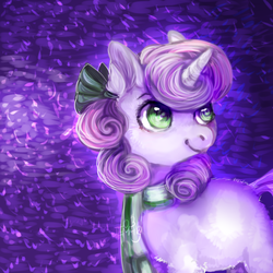 Size: 700x700 | Tagged: safe, artist:temary03, sweetie belle, pony, unicorn, g4, clothes, cute, diasweetes, female, scarf, solo