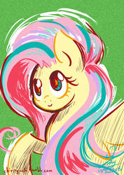 Size: 1190x1683 | Tagged: safe, artist:chirpy-chi, fluttershy, g4, female, rainbow power, solo