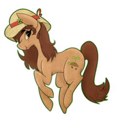 Size: 1313x1376 | Tagged: safe, artist:raumkind, oc, oc only, oc:juniper greenhoof, hat, solo