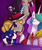 Size: 5000x6000 | Tagged: safe, artist:dracojayproduct, discord, princess celestia, princess luna, alicorn, draconequus, pony, g4, absurd resolution, clothes, crossover, disney, doctor facilier, friends on the other side, hair over one eye, sweater, the princess and the frog, tongue out