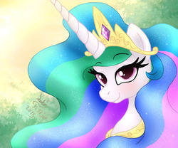 Size: 1080x900 | Tagged: safe, artist:joakaha, princess celestia, g4, female, smiling, solo