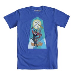 Size: 1000x1000 | Tagged: safe, artist:xkappax, discord, lord tirek, g4, official, twilight's kingdom, clothes, sandwich, stained glass, t-shirt, welovefine