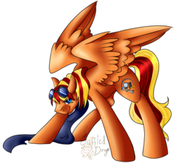 Size: 2566x2367 | Tagged: safe, oc, oc only, pegasus, pony, brony, commission, goggles, high res, male, stallion