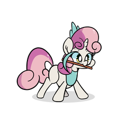 Size: 2000x2000 | Tagged: safe, artist:turtlefarminguy, sweetie belle, don't mine at night, g4, female, high res, minecraft, mouth hold, pickaxe, solo