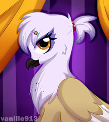 Size: 1024x1147 | Tagged: dead source, safe, artist:spookyle, oc, oc only, griffon, female, griffon oc, signature, solo