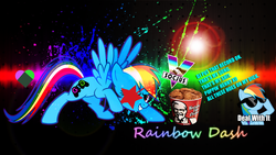 Size: 1920x1080 | Tagged: safe, edit, rainbow dash, g4, deal with it, eyepatch, gamergate, kfc, roguestar, social justice, sunglasses, wallpaper, we heart