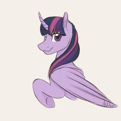 Size: 1500x1500 | Tagged: safe, artist:fairdahlia, twilight sparkle, alicorn, pony, g4, curved horn, female, horn, mare, solo, twilight sparkle (alicorn)