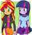 Size: 461x500 | Tagged: dead source, safe, artist:baekgup, sunset shimmer, twilight sparkle, equestria girls, g4, blushing, clothes, cute, duo, female, holding hands, lesbian, shimmerbetes, ship:sunsetsparkle, shipping, twiabetes, twilight sparkle (alicorn)