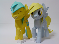 Size: 1080x810 | Tagged: safe, artist:robi, derpy hooves, sunshower raindrops, pegasus, pony, g4, female, mare, papercraft, pixiv