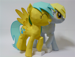 Size: 1080x810 | Tagged: safe, artist:robi, derpy hooves, sunshower raindrops, pegasus, pony, g4, female, mare, papercraft, pixiv