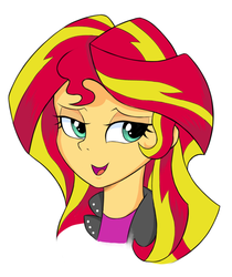 Size: 828x988 | Tagged: safe, artist:kas92, sunset shimmer, equestria girls, g4, female, portrait, simple background, solo, white background