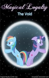 Size: 5050x8050 | Tagged: safe, artist:waveywaves, rainbow dash, twilight sparkle, g4, absurd resolution, comic, cover, magical loyalty, vector