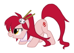 Size: 1520x1096 | Tagged: safe, artist:dawnfire, pony, ponified, simple background, solo, tengen toppa gurren lagann, transparent background, yoko littner