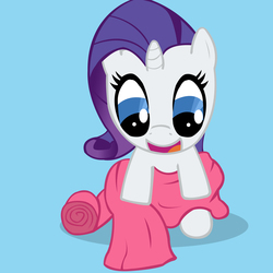 Size: 1772x1772 | Tagged: dead source, safe, artist:sawsta, rarity, g4, cloth, female, filly, solo, younger