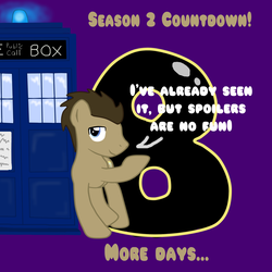 Size: 2000x2000 | Tagged: safe, artist:tuliothepillbug, doctor whooves, time turner, g4, countdown, crossover, high res, male, solo, tardis