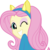 Size: 1042x1040 | Tagged: safe, artist:givralix, fluttershy, equestria girls, g4, female, simple background, solo, svg, transparent background, vector, wink