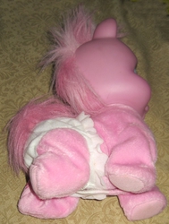 Size: 774x1024 | Tagged: safe, pinkie pie (g3), g3, official, diaper, hasbro, irl, photo, plushie, so soft, toy