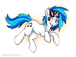 Size: 700x526 | Tagged: safe, artist:spainfischer, dj pon-3, vinyl scratch, pony, g4, female, open mouth, solo, traditional art