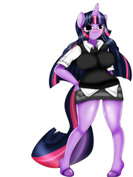 Size: 6000x8000 | Tagged: safe, artist:handmantoot, twilight sparkle, anthro, g4, absurd resolution, breasts, busty twilight sparkle, female, hips, hourglass figure, solo, sweater puppies, sweater vest