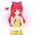 Size: 1200x1230 | Tagged: safe, artist:d-tomoyo, apple bloom, human, g4, adorabloom, belly button, blushing, clothes, cute, female, heart, heart hands, humanized, looking at you, midriff, pictogram, shorts, simple background, smiling, solo, swimsuit, transparent background