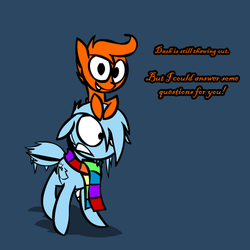 Size: 500x500 | Tagged: safe, artist:lazy, rainbow dash, scootaloo, ask dashed rainbow, g4, artifact, ask, clothes, scarf, tumblr