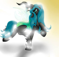 Size: 400x385 | Tagged: safe, artist:theluminescence, queen chrysalis, changeling, changeling queen, g4, female, solo