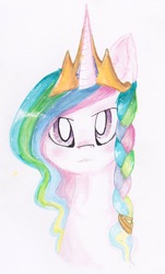 Size: 932x1547 | Tagged: safe, artist:lemonsinasoup, princess celestia, g4, female, solo, traditional art