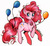 Size: 1561x1442 | Tagged: safe, artist:divinekitten, pinkie pie, g4, balloon, female, solo, traditional art