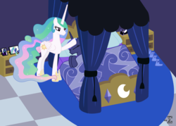 Size: 14000x10000 | Tagged: safe, artist:90sigma, nightmare moon, princess celestia, princess luna, g4, absurd resolution, bed, sick