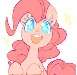 Size: 500x486 | Tagged: dead source, safe, artist:buljong, artist:clayterran, pinkie pie, earth pony, pony, g4, :d, bipedal, bipedal leaning, blushing, bust, cute, diapinkes, female, happy, heart, heart eyes, leaning, looking at you, mare, open mouth, ponk, portrait, simple background, smiling, solo, starry eyes, white background, wingding eyes