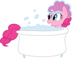 Size: 5000x4031 | Tagged: safe, artist:missbeigepony, pinkie pie, g4, absurd resolution, bath, bathtub, bubble bath, claw foot bathtub, female, simple background, solo, transparent background