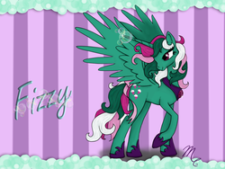 Size: 1400x1050 | Tagged: safe, artist:sunsetsovereign, fizzy, alicorn, pony, g1, female, race swap, solo