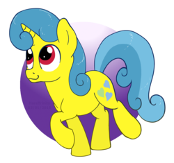 Size: 1036x974 | Tagged: safe, artist:haretrinity, lemon hearts, g4, cute, female, raised hoof, simple background, smiling, solo, transparent background