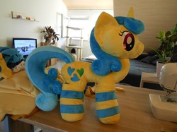 Size: 1771x1328 | Tagged: safe, artist:varonya, lemon hearts, g4, clothes, irl, photo, plushie, socks, solo