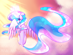 Size: 4000x3000 | Tagged: safe, artist:novabytes, princess celestia, g4, both cutie marks, butt, female, looking back, plot, solo, spread wings, sunbutt