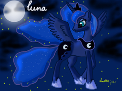 Size: 1000x750 | Tagged: safe, artist:anna-krylova, princess luna, g4, female, moon, night, solo