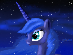 Size: 1000x750 | Tagged: safe, artist:anna-krylova, princess luna, g4, female, night, portrait, solo