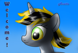 Size: 1000x675 | Tagged: safe, artist:anna-krylova, oc, oc only, oc:anette, pony, unicorn, smiling