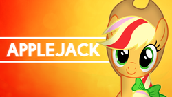 Size: 3840x2160 | Tagged: safe, artist:caliazian, artist:sprakle, applejack, g4, high res, looking at you, rainbow power, rainbow power-ified, vector, wallpaper