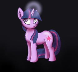 Size: 488x452 | Tagged: safe, artist:cat4lyst, artist:coyoterainbow, twilight sparkle, g4, black background, female, fluffy, magic, simple background, solo