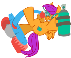 Size: 1024x833 | Tagged: safe, artist:javkiller, scootaloo, g4, female, jet set radio, solo, spray can