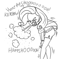 Size: 1376x1356 | Tagged: safe, artist:silverwing, rarity, equestria girls, g4, clothes, dress, female, sketch, sneeze cloud, sneezing, sneezing fit, solo