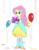 Size: 4806x6213 | Tagged: safe, artist:kiowa213, fluttershy, equestria girls, g4, absurd resolution, balloon, beautiful, boots, clothes, confetti, cute, dress, fall formal outfits, happy, high heel boots, present, sleeveless, smiling, strapless