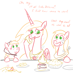 Size: 1000x1000 | Tagged: safe, artist:jargon scott, big macintosh, g4, bigmacicorn, macareina, multeity, princess big mac, princess macareina, rule 63