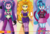 Size: 1441x984 | Tagged: safe, artist:the-butch-x, adagio dazzle, aria blaze, sonata dusk, human, equestria girls, g4, my little pony equestria girls: rainbow rocks, adoragio, ariabetes, beautiful, beautiful x, crossed arms, cute, grin, hand on hip, looking at you, open mouth, smiling, sonatabetes, sunburst background, the dazzlings, trio