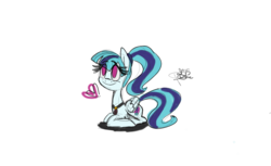 Size: 1024x626 | Tagged: safe, artist:peanutbuttersqaures, sonata dusk, pegasus, pony, g4, 2015, cute, disguise, disguised siren, equestria girls ponified, female, gem, heart, lying down, mare, no catchlights, no pupils, pegasus sonata dusk, ponified, prone, signature, simple background, siren gem, smiling, solo, sonatabetes, transparent background