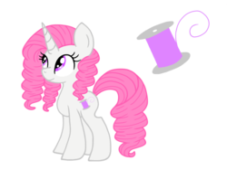 Size: 1032x774 | Tagged: safe, artist:chocolate-opals, oc, oc only, oc:sew sweet, pony, unicorn, cutie mark, magical lesbian spawn, offspring, parent:pinkie pie, parent:rarity, parents:raripie, simple background, solo, transparent background
