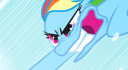Size: 1099x597 | Tagged: safe, screencap, rainbow dash, g4, sonic rainboom (episode), crying, face, female, flying, solo