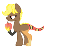 Size: 1024x768 | Tagged: safe, artist:chocolate-opals, hybrid, apple, crack shipping, food, interspecies offspring, offspring, parent:applejack, parent:discord, parents:applecord, simple background, transparent background